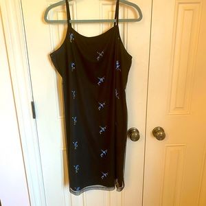 Candy Rocket Black & Floral Slip Dress 0X / 14W